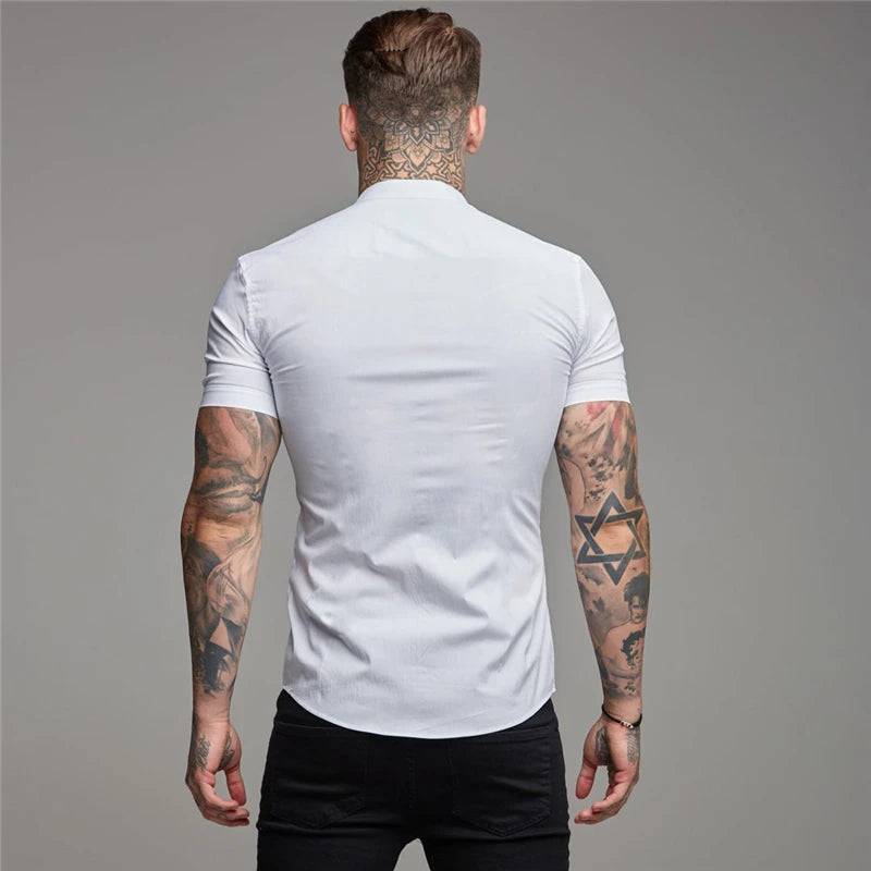 Men Slim Fit Social Business Collar Shirt