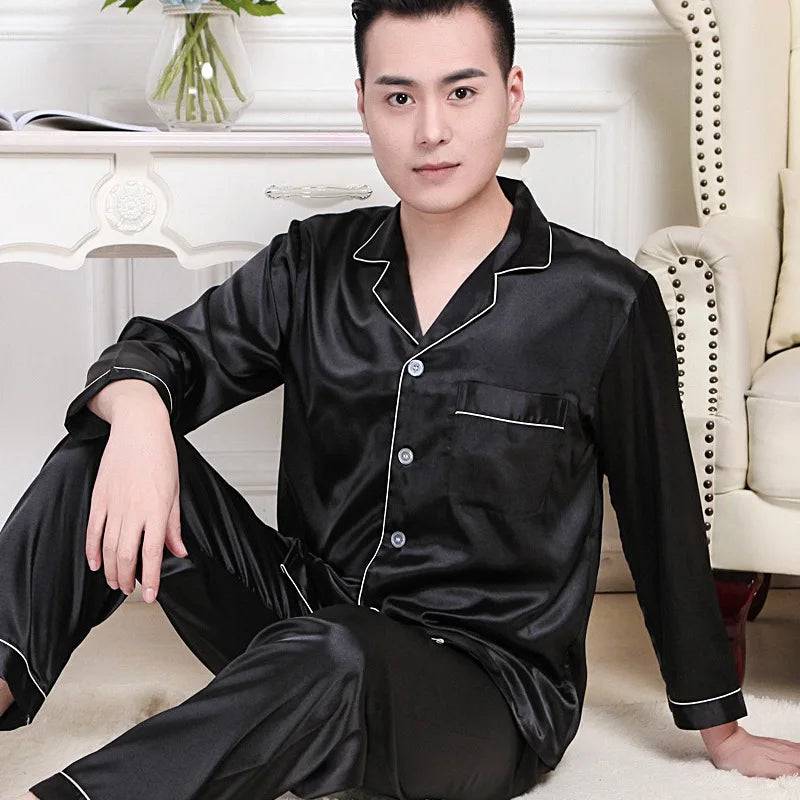 Men Pajamas Long Sleeve Short Sleeve set