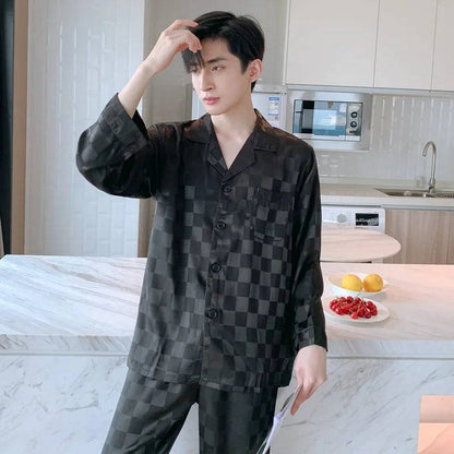 Men Pajamas Long Sleeve Short Sleeve set