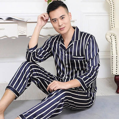 Men Pajamas Long Sleeve Short Sleeve set