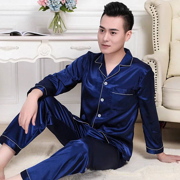 Men Pajamas Long Sleeve Short Sleeve set