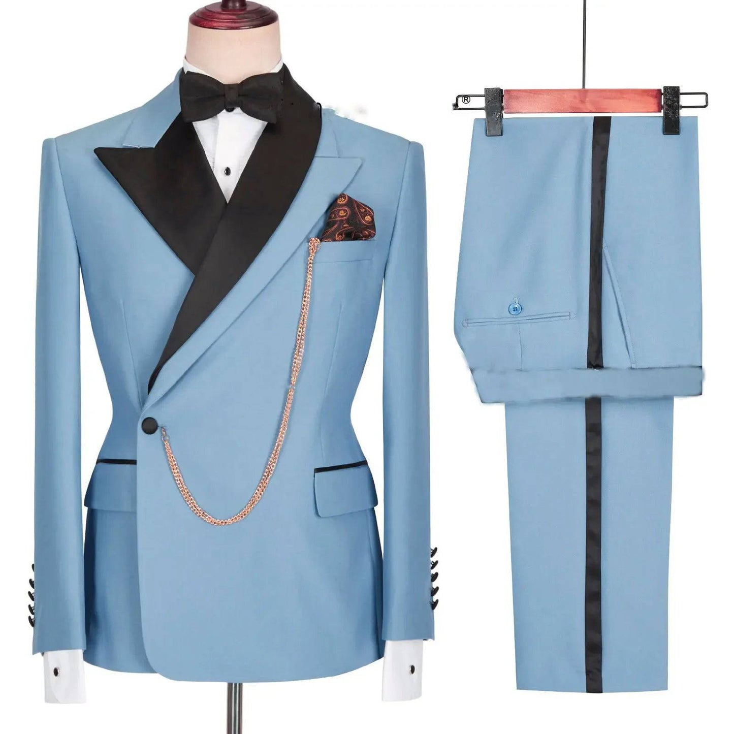 Custom Made Groom Tuxedo Peaked Lapel Double Breasted Men Suit - Xmaker