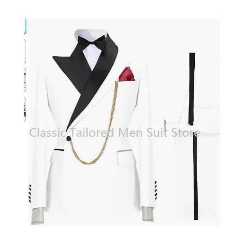 Custom Made Groom Tuxedo Peaked Lapel Double Breasted Men Suit - Xmaker