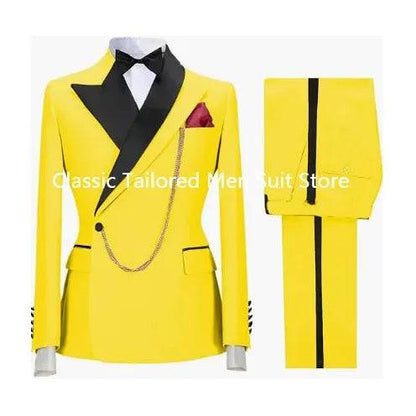 Custom Made Groom Tuxedo Peaked Lapel Double Breasted Men Suit - Xmaker