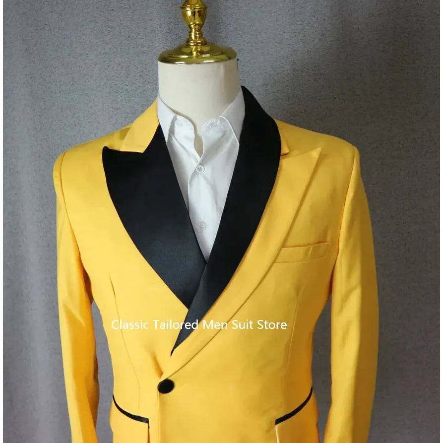 Custom Made Groom Tuxedo Peaked Lapel Double Breasted Men Suit