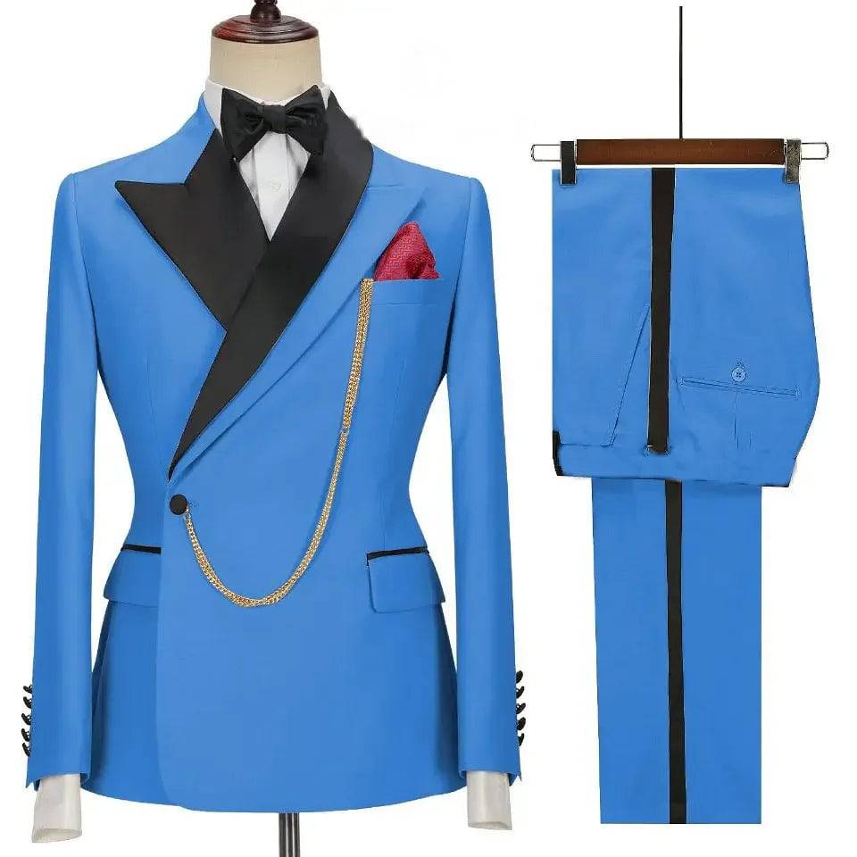 Custom Made Groom Tuxedo Peaked Lapel Double Breasted Men Suit