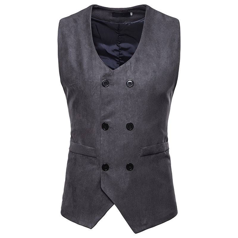 Double-Breasted Waistcoat Men's Suit Vest