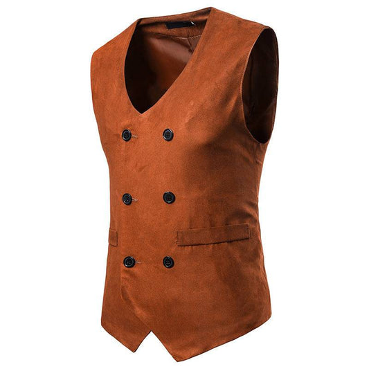 Double-Breasted Waistcoat Men's Suit Vest