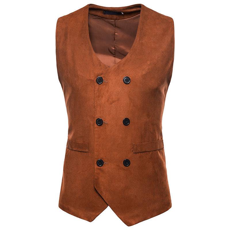 Double-Breasted Waistcoat Men's Suit Vest