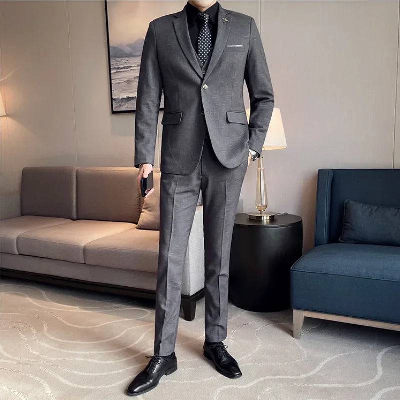 Men Groom Wedding 3/2 Piece Set