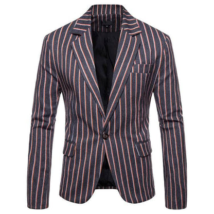 Single Breasted Striped Slim Suit