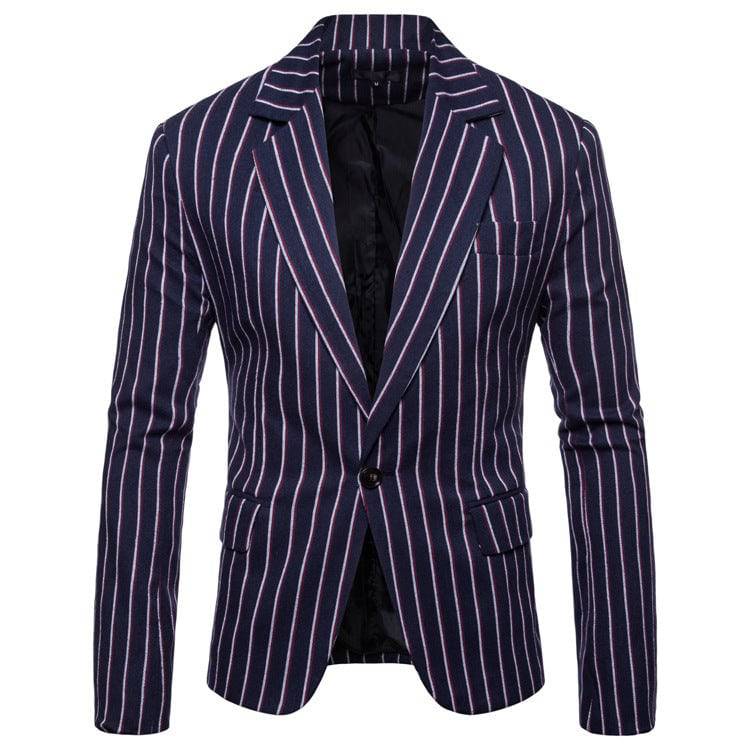 Single Breasted Striped Slim Suit