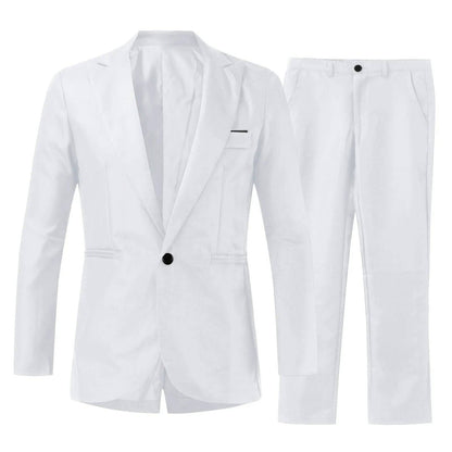 Mens Slim Fit Single Breasted Blazer 2 Piece Suit Set - Xmaker