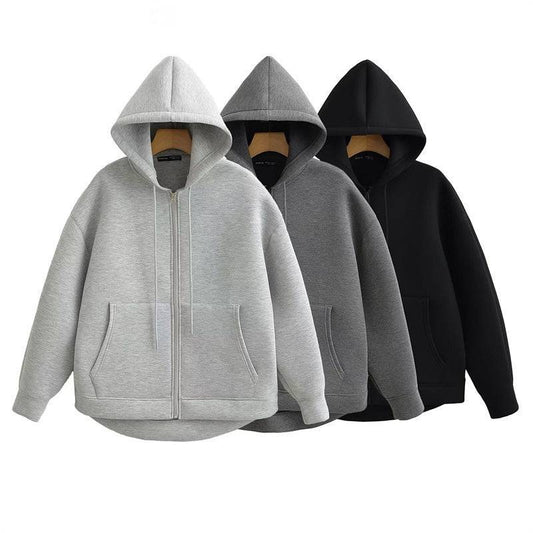 Winter Zipper High Street Double Pocket Oversized Loose Sweater - Xmaker