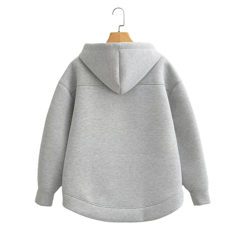 Winter Zipper High Street Double Pocket Oversized Loose Sweater - Xmaker