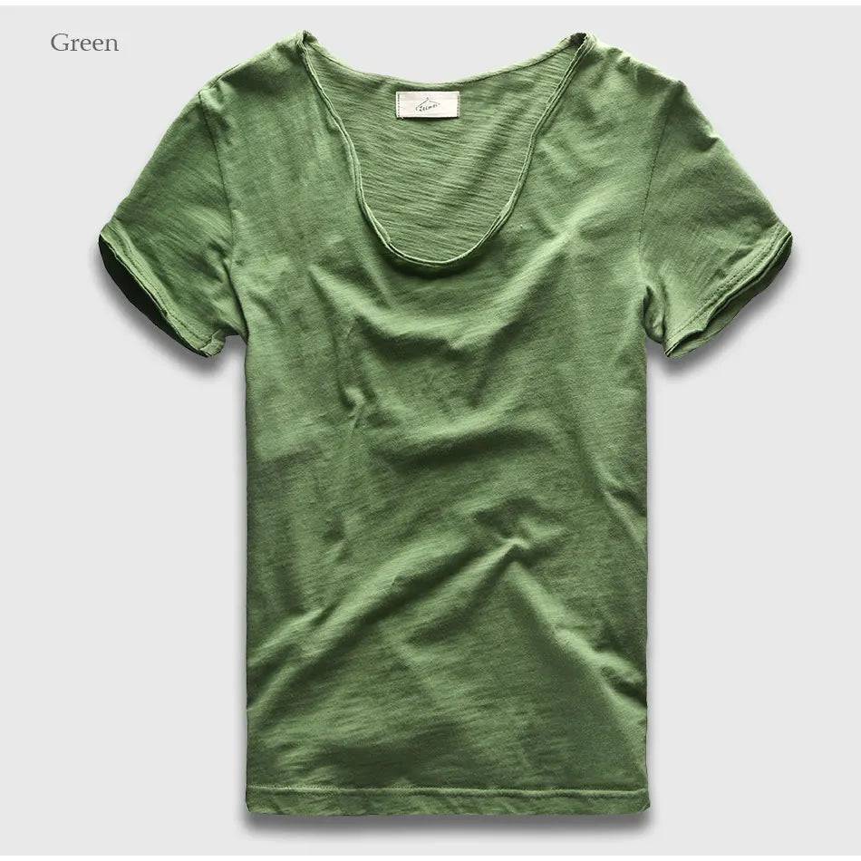 Men Plain Hip Hop Casual V Neck Short Sleeve T-Shirt Men