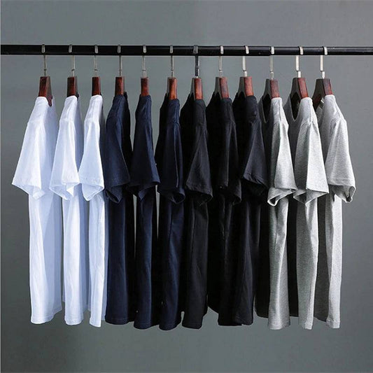 Cotton Summer Slim Short Sleeve T-Shirt Men