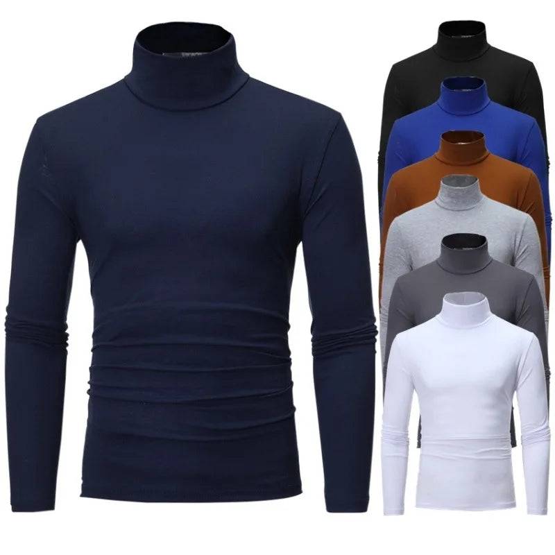 Men's Thermal Underwear Tights High Neck Thin Slim Fit Shirt