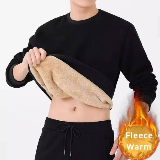 Men Fleece Sweatshirts Casual Thermal Underwear Tops