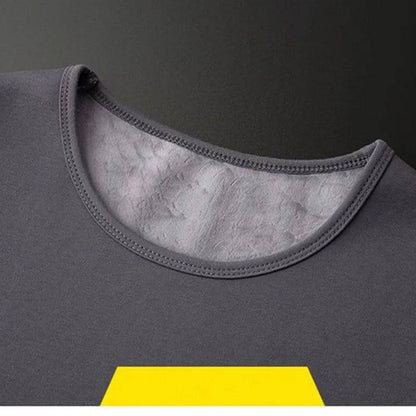 Men Pullover Thermal Fleece Thickened short Sleeve T-Shirt