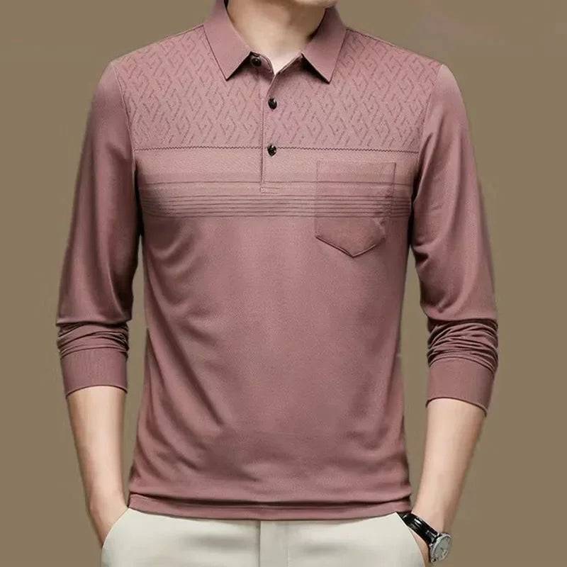 Printing Polo-Neck T-shirt Long Sleeve Men's - Xmaker