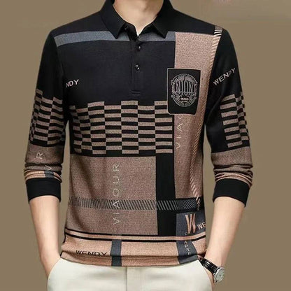 Printing Polo-Neck T-shirt Long Sleeve Men's - Xmaker