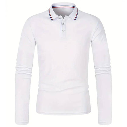 Men's Casual Breathable Comfortable Polo Shirt Business Long Sleeve T-Shirt - Xmaker