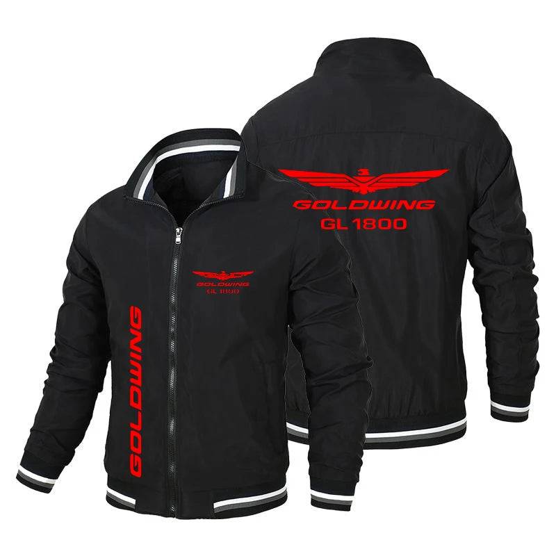 Red Gold Wings GL1800 Biker Jacket Pilot Fashion Windbreaker Trendy Baseball Suit Men's Logo - Xmaker