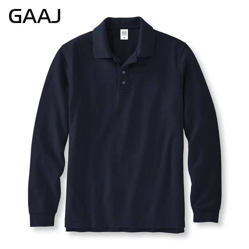 Mens Polo Cotton Long Sleeve Casual Business Clothing  250gsm 8.8oz - Xmaker