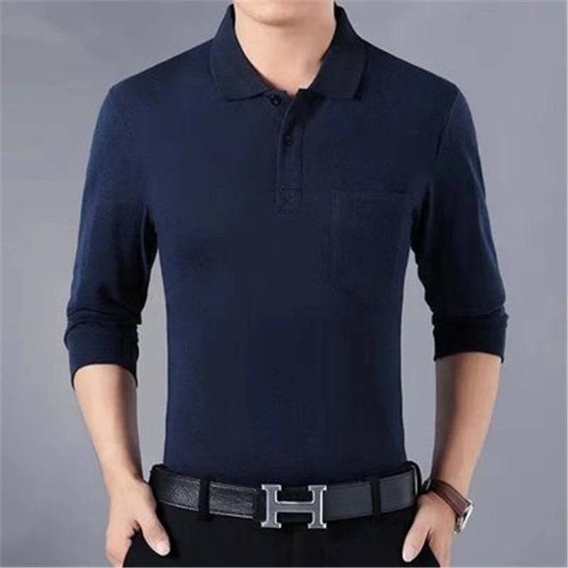 Polo Shirts Men Long Sleeve Loose Casual - Xmaker