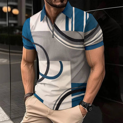 Men's Short Sleeve Polo Shirt Man Plaid Collar POLO Tee Male Casual Collar T-Shirt Clothing - Xmaker