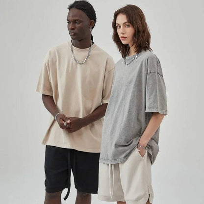 Heavy Washed Cotton Oversized T-shirts - Xmaker