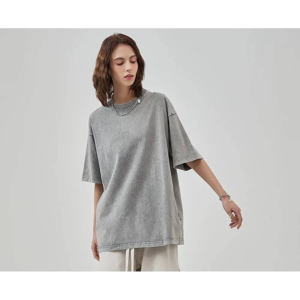 Heavy Washed Cotton Oversized T-shirts - Xmaker