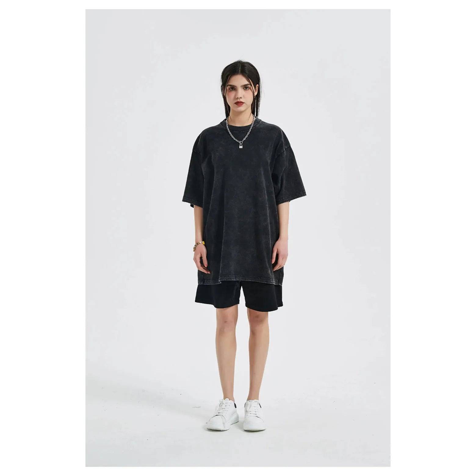 Heavy Washed Cotton Oversized T-shirts - Xmaker