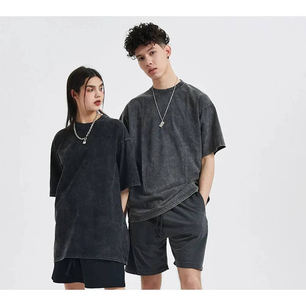 Heavy Washed Cotton Oversized T-shirts - Xmaker