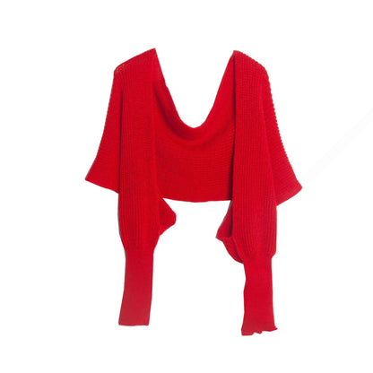 Sleeve Wool Knitted Scarf - Xmaker