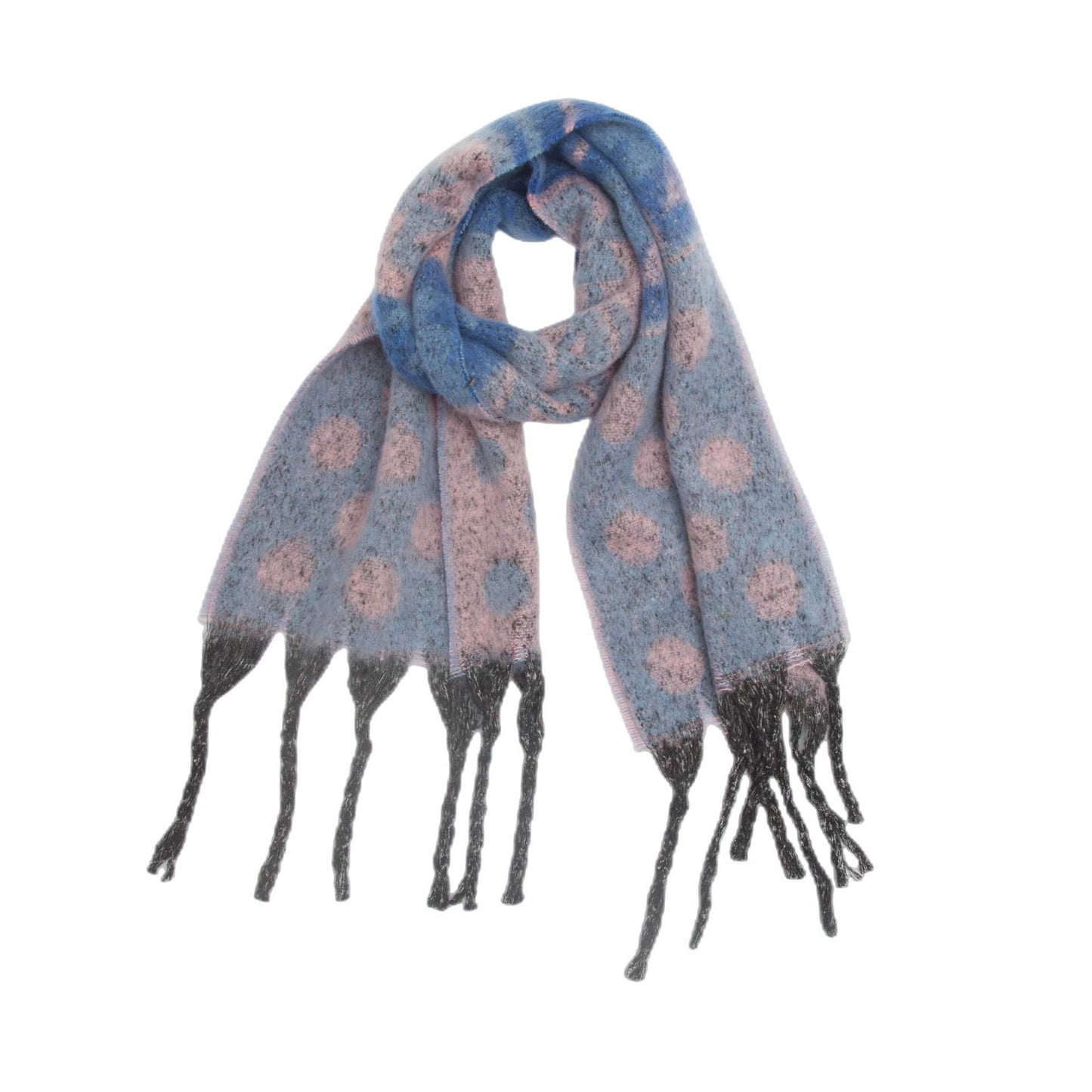 Shawl Thickened Scarf Tassel Jacquard Dot Scarf - Xmaker