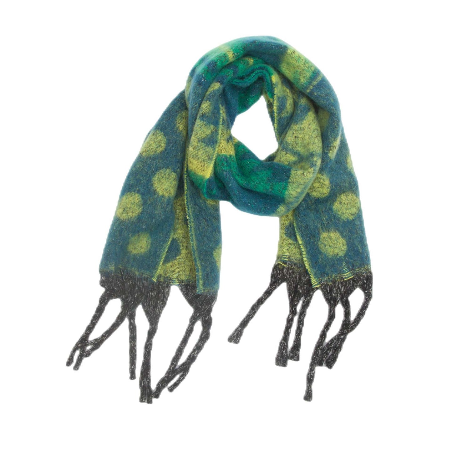 Shawl Thickened Scarf Tassel Jacquard Dot Scarf - Xmaker