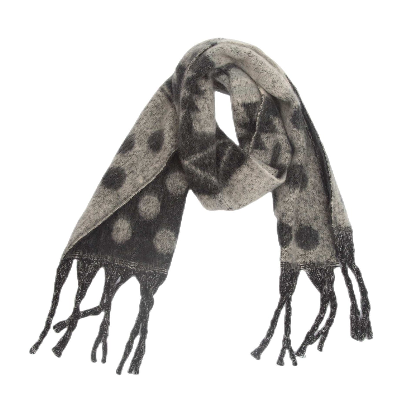 Shawl Thickened Scarf Tassel Jacquard Dot Scarf - Xmaker