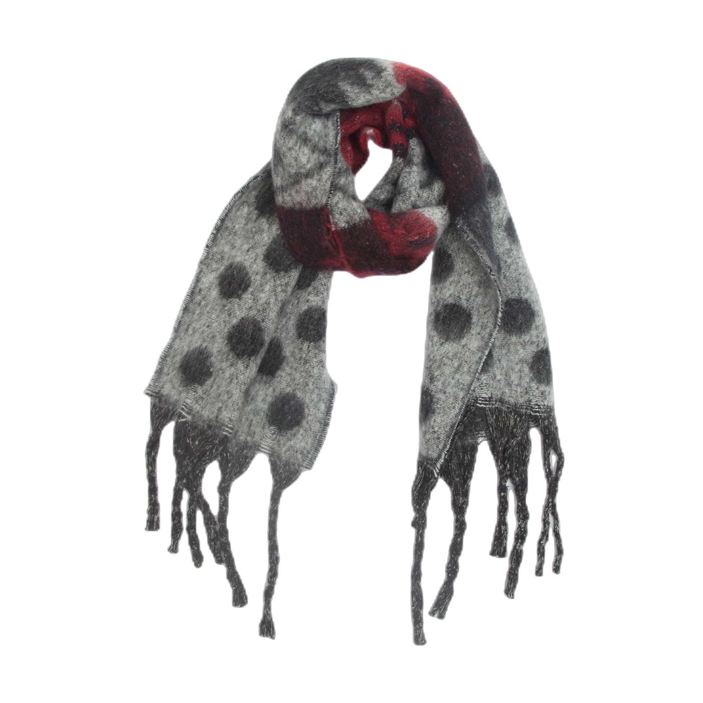 Shawl Thickened Scarf Tassel Jacquard Dot Scarf - Xmaker