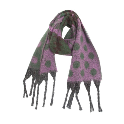 Shawl Thickened Scarf Tassel Jacquard Dot Scarf - Xmaker