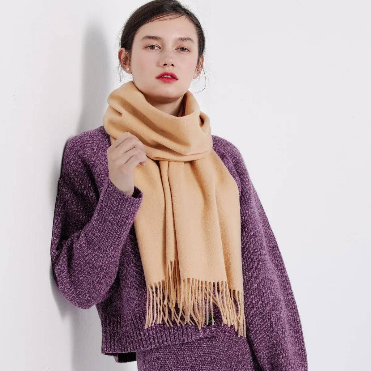 Women's Wool Scarf Scarves Poncho Wrap - Xmaker