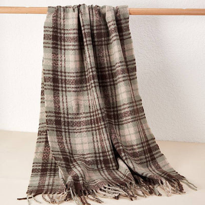 Plaid Scarf Thickened Autumn And Winter Soft Scarf - Xmaker