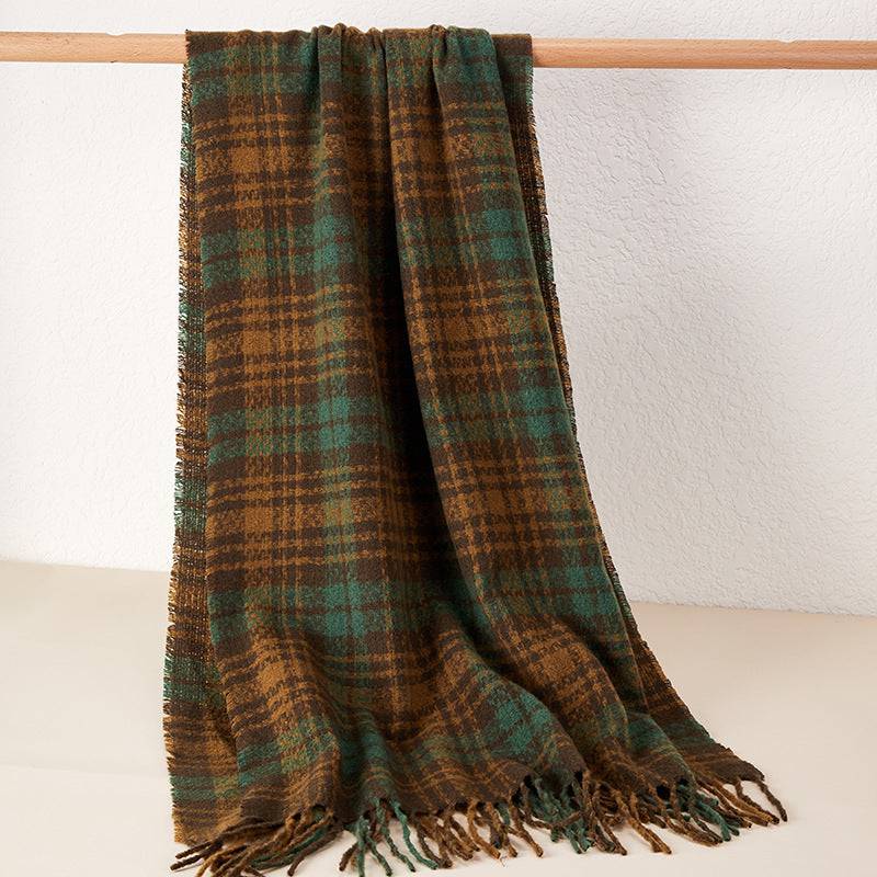 Plaid Scarf Thickened Autumn And Winter Soft Scarf - Xmaker