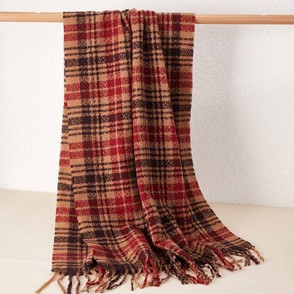 Plaid Scarf Thickened Autumn And Winter Soft Scarf - Xmaker