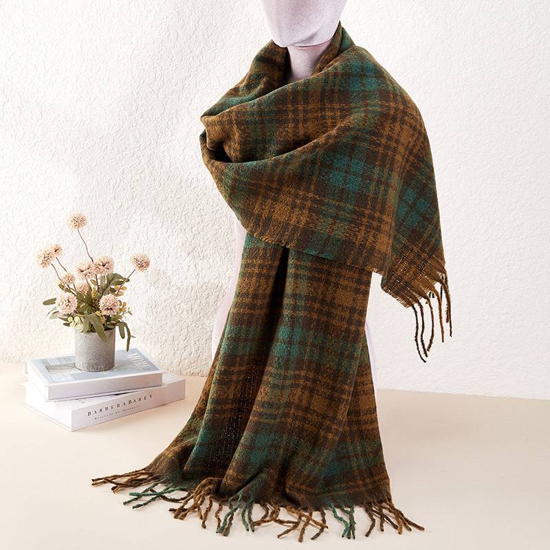 Plaid Scarf Thickened Autumn And Winter Soft Scarf - Xmaker