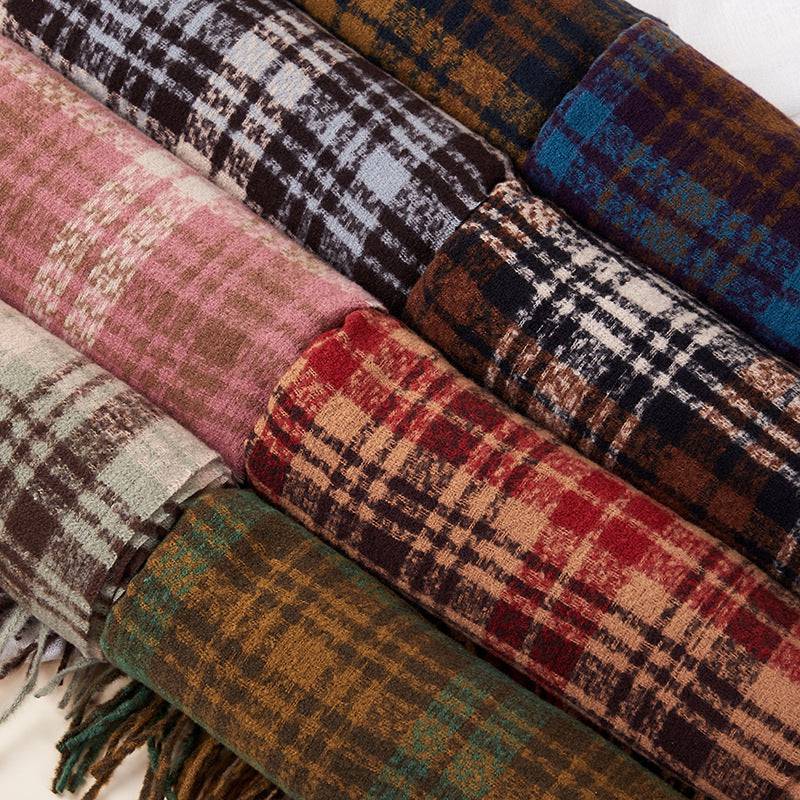 Plaid Scarf Thickened Autumn And Winter Soft Scarf - Xmaker