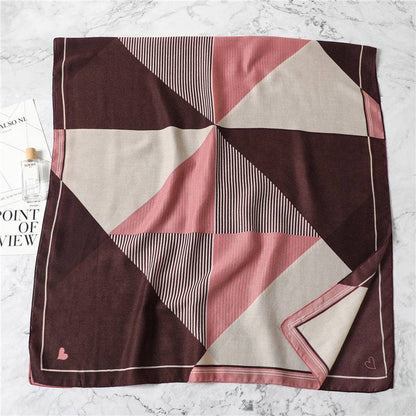 Simple Geometric Striped Scarf Women's Contrast Color Shawl - Xmaker