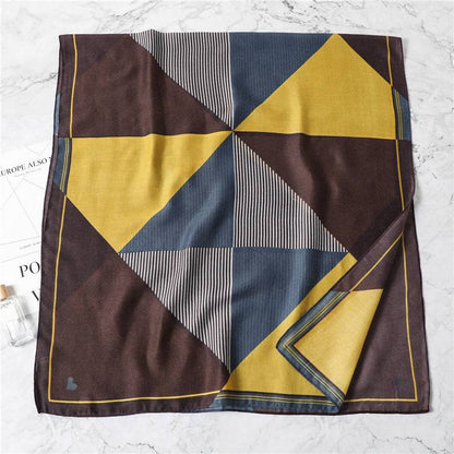 Simple Geometric Striped Scarf Women's Contrast Color Shawl - Xmaker