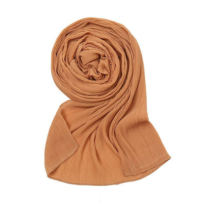 Pearl Chiffon Pleated Scarf Women's Sunscreen Shawl - Xmaker